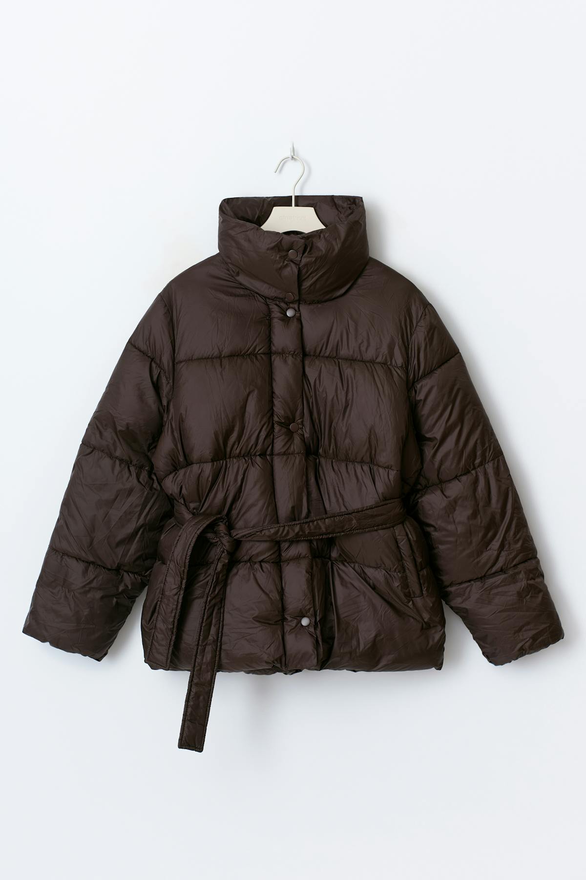 Belted puffer jacket