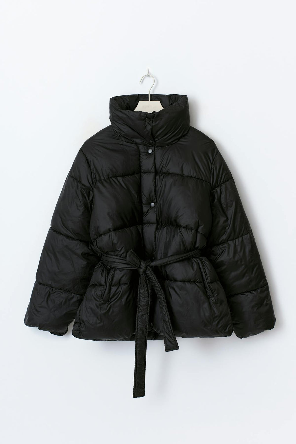 Belted puffer jacket