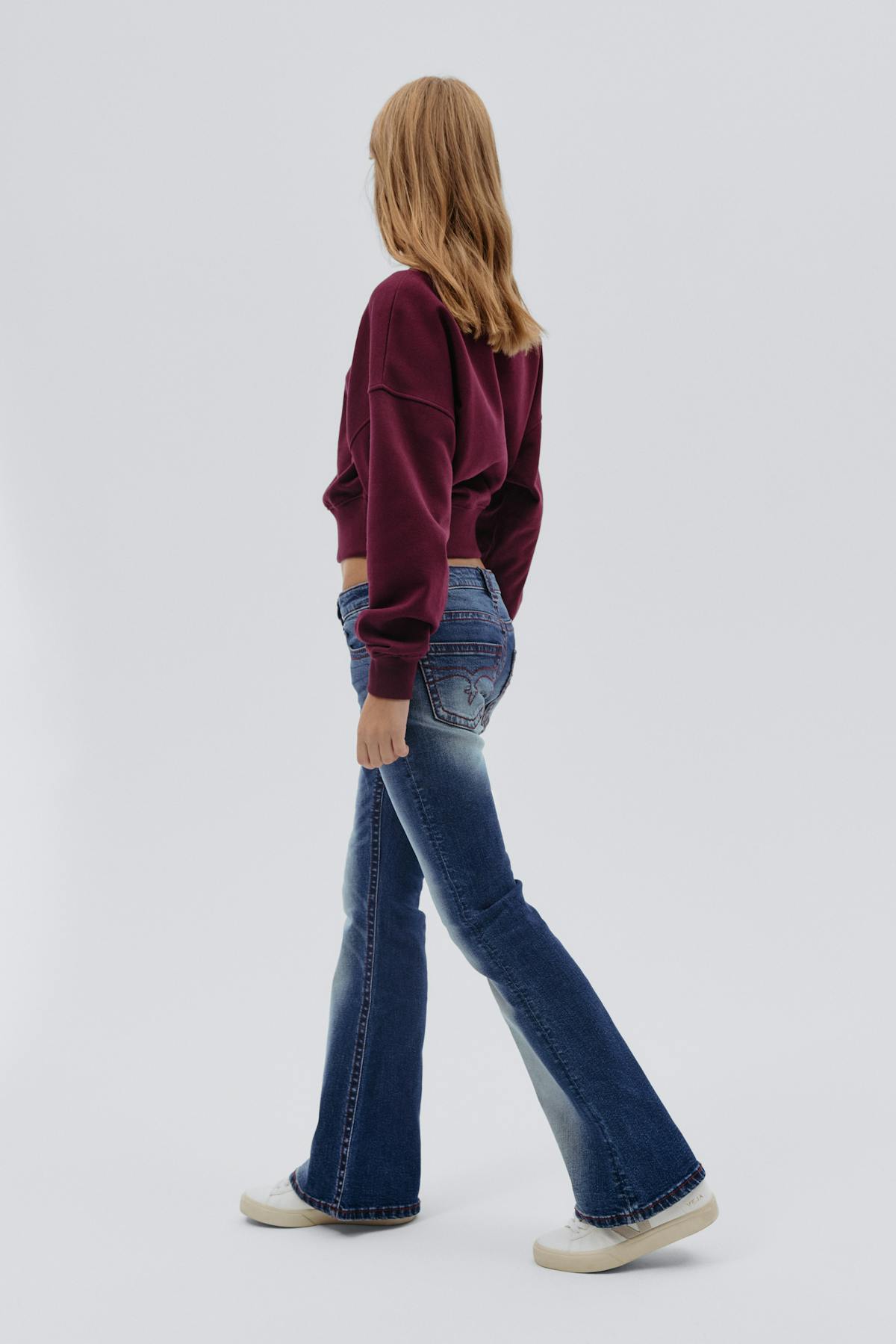 Low rise flare jeans