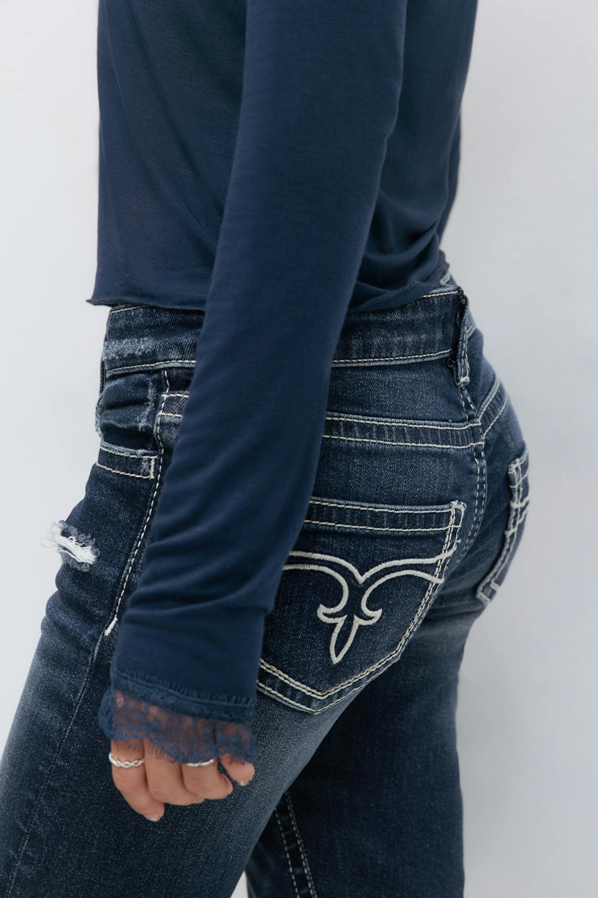 Low rise flare jeans