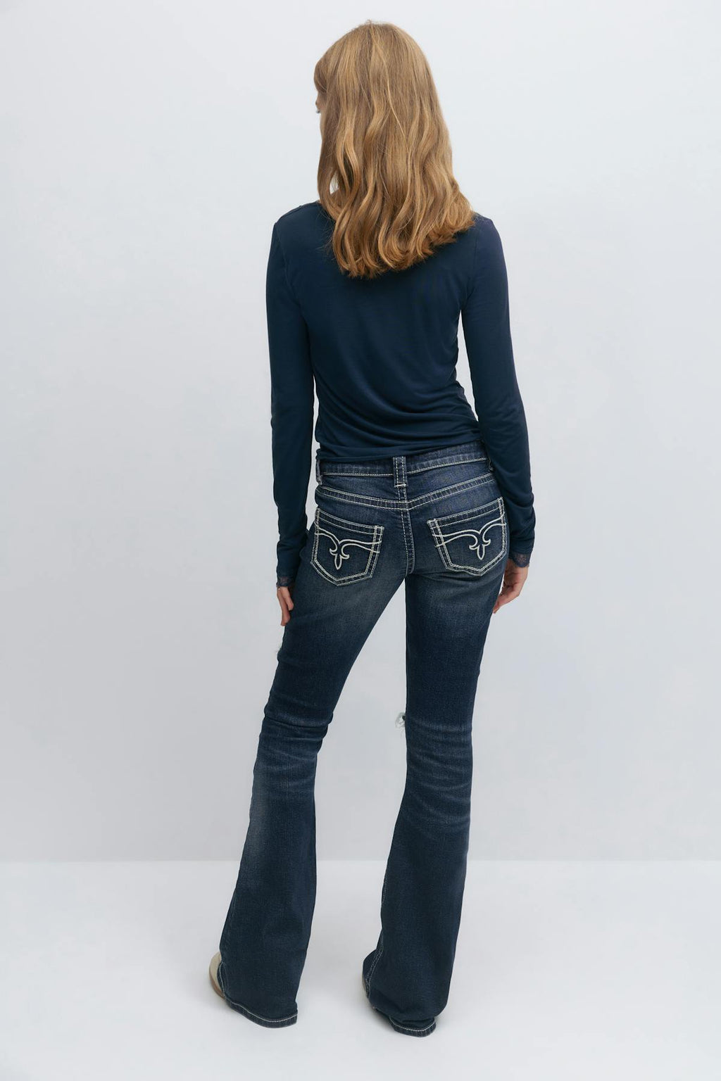 Low rise flare jeans