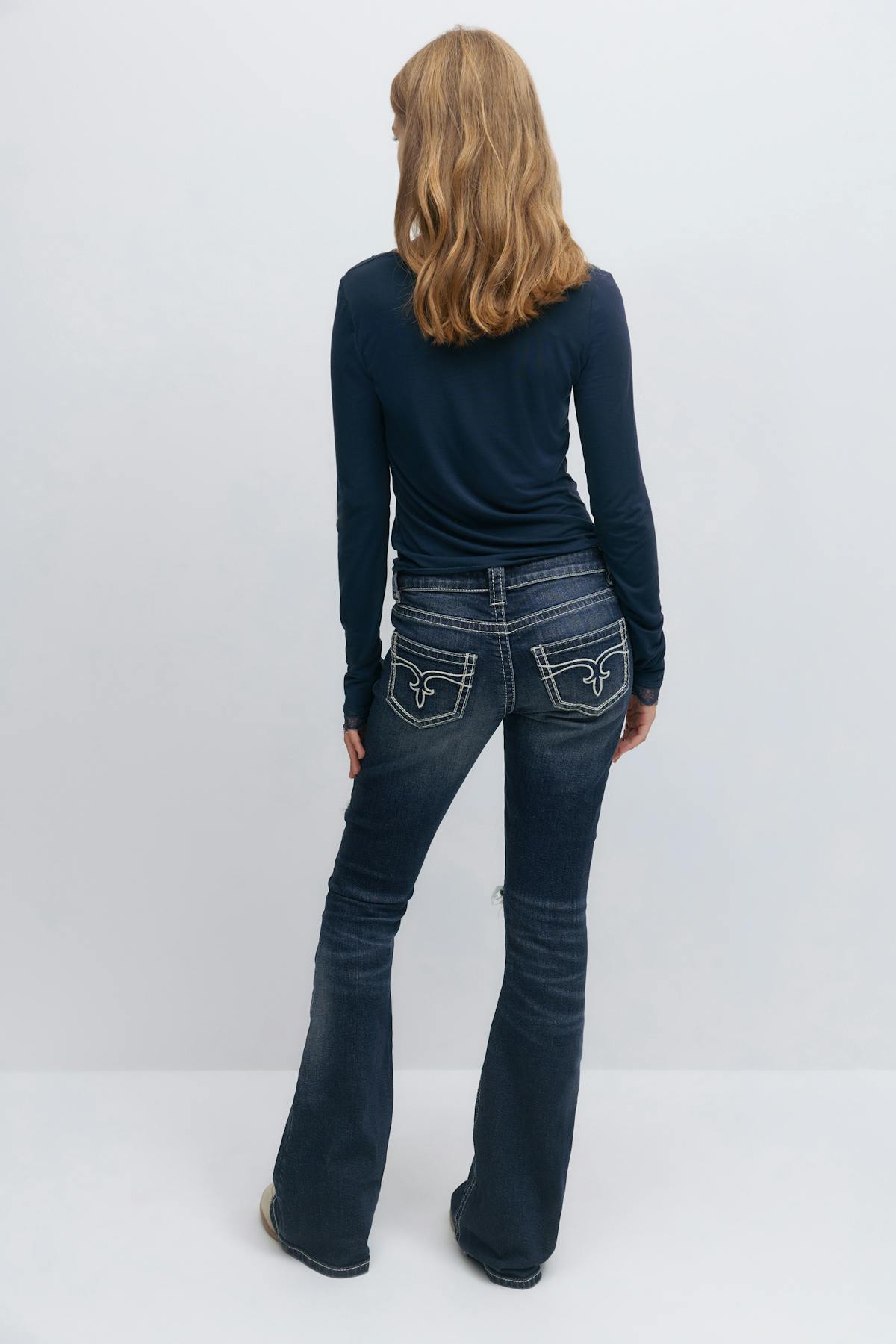 Low rise flare jeans