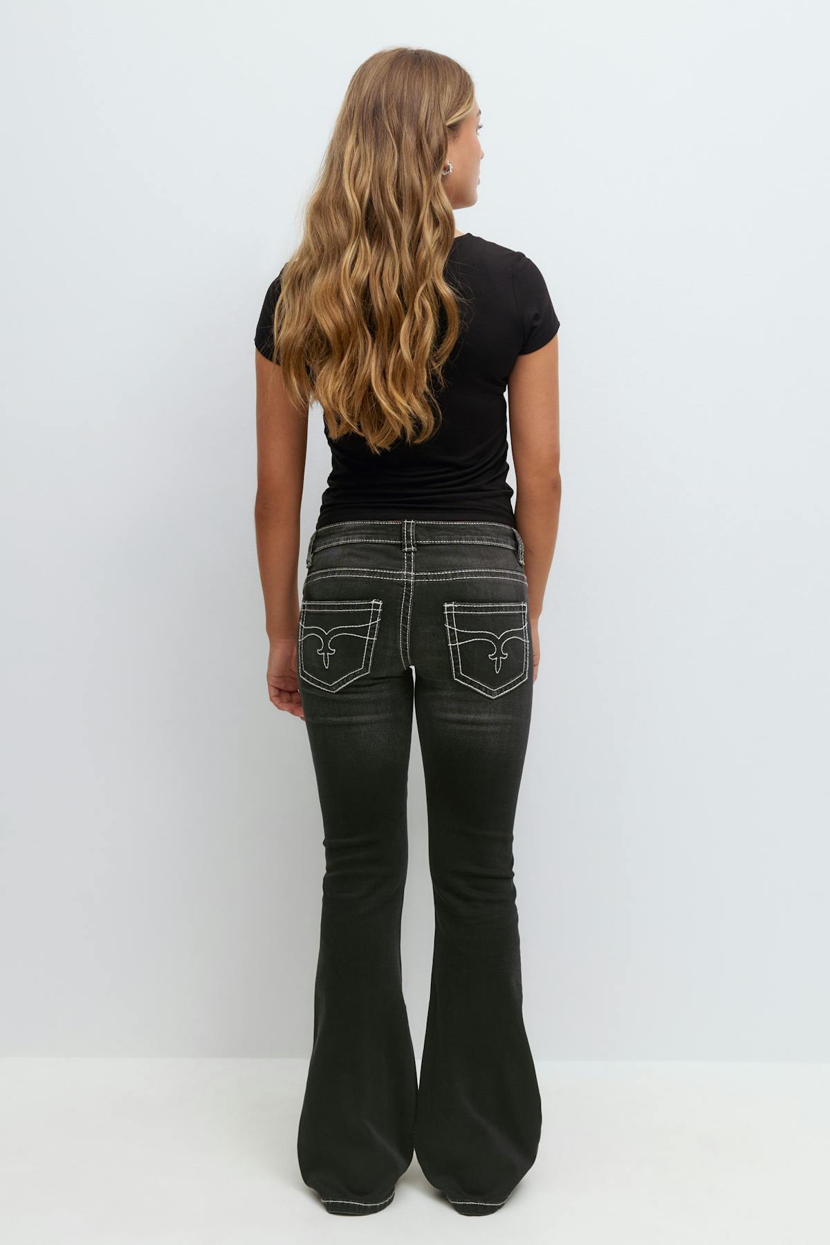 Low rise flare jeans
