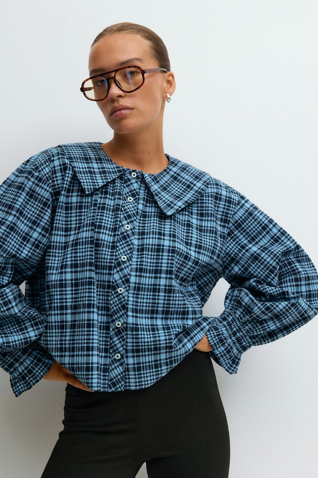 Checked  blouse