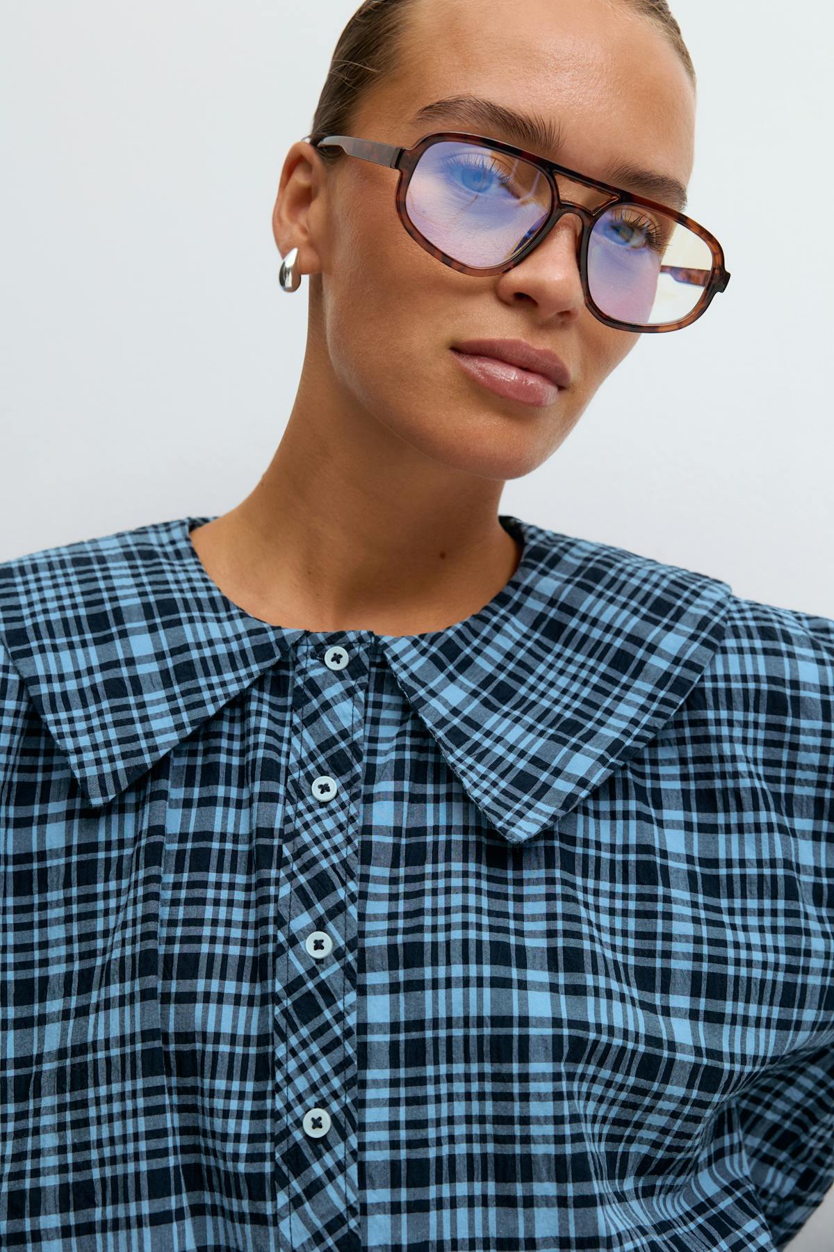 Checked  blouse