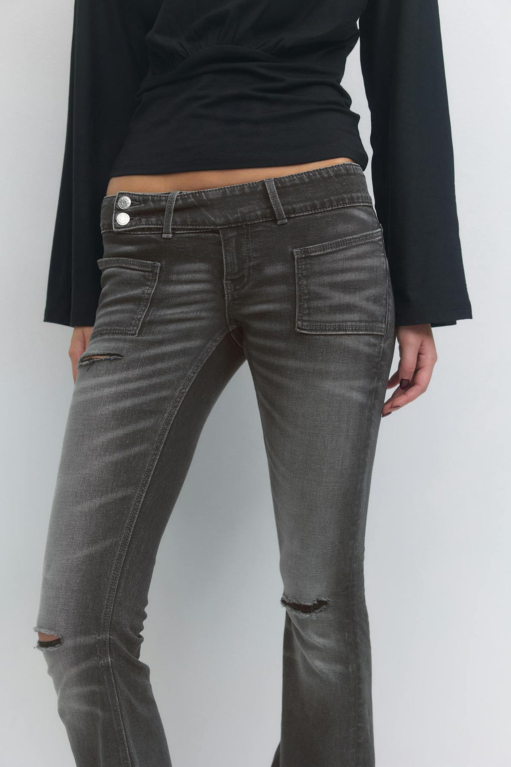 14+ pleated flare jeans tall