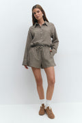 Checked drawstring shorts