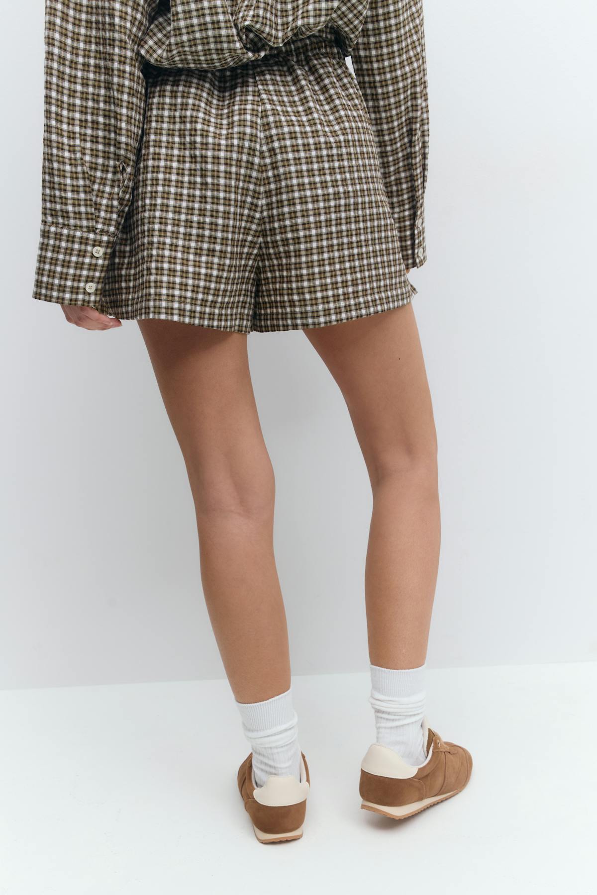 Checked drawstring shorts