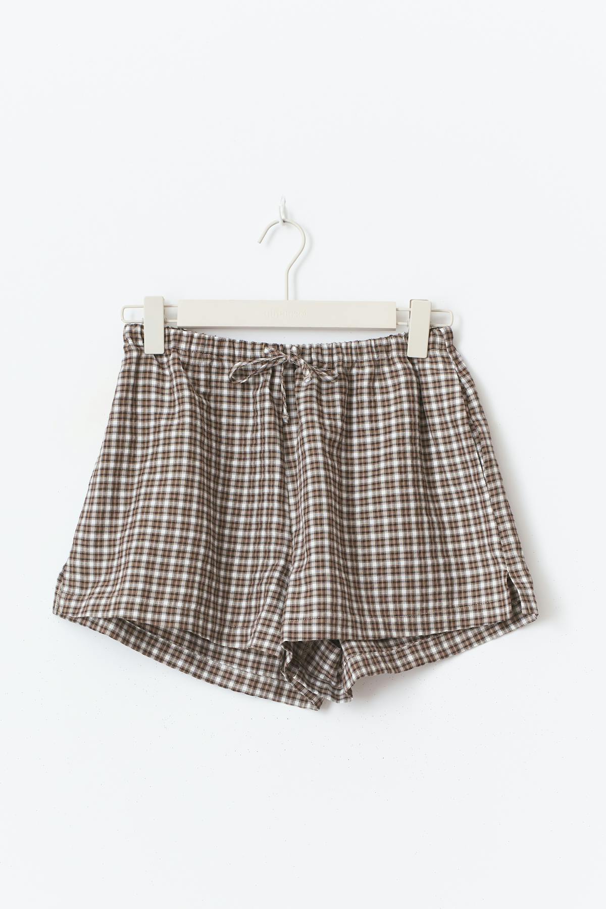 Checked drawstring shorts