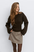 Wide sleeve knitted sweater