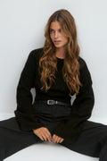 Wide sleeve knitted sweater