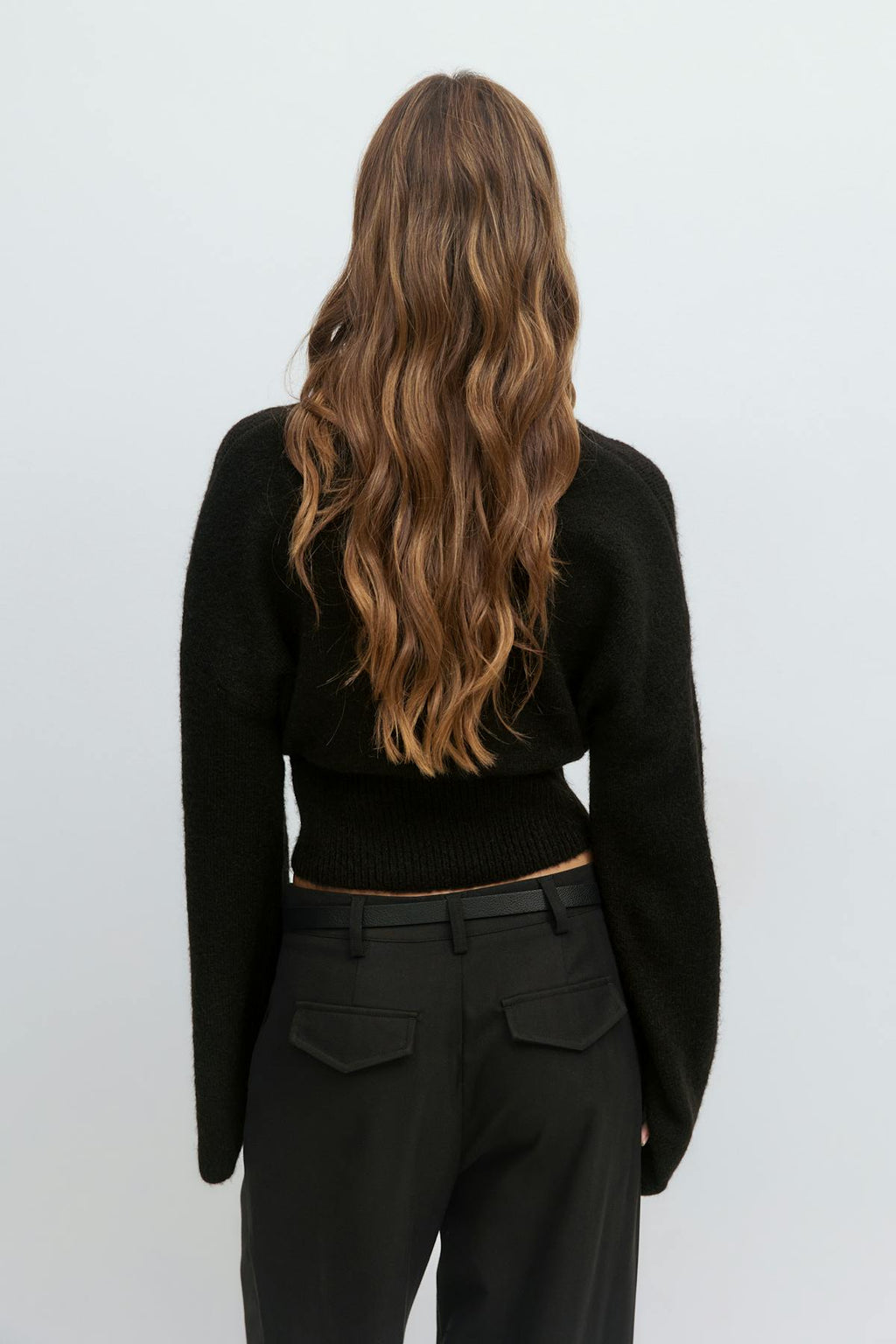 Wide sleeve knitted sweater