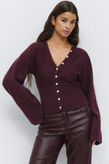Fitted waist knitted cardigan