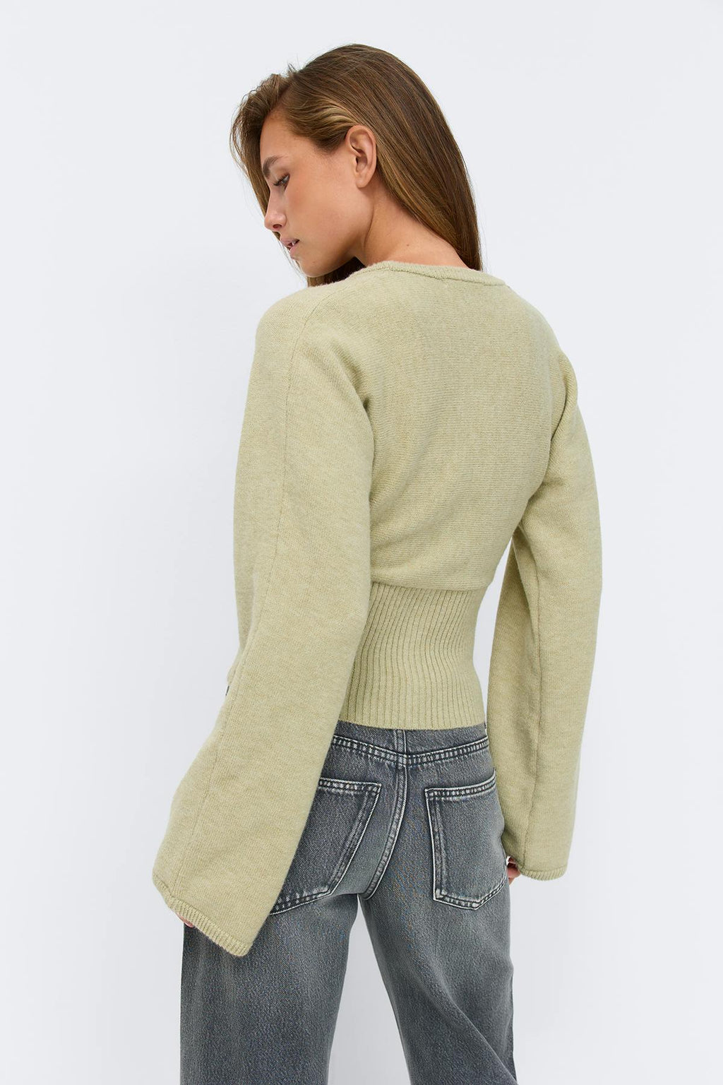 Fitted waist knitted cardigan