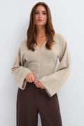 Fitted waist knitted cardigan