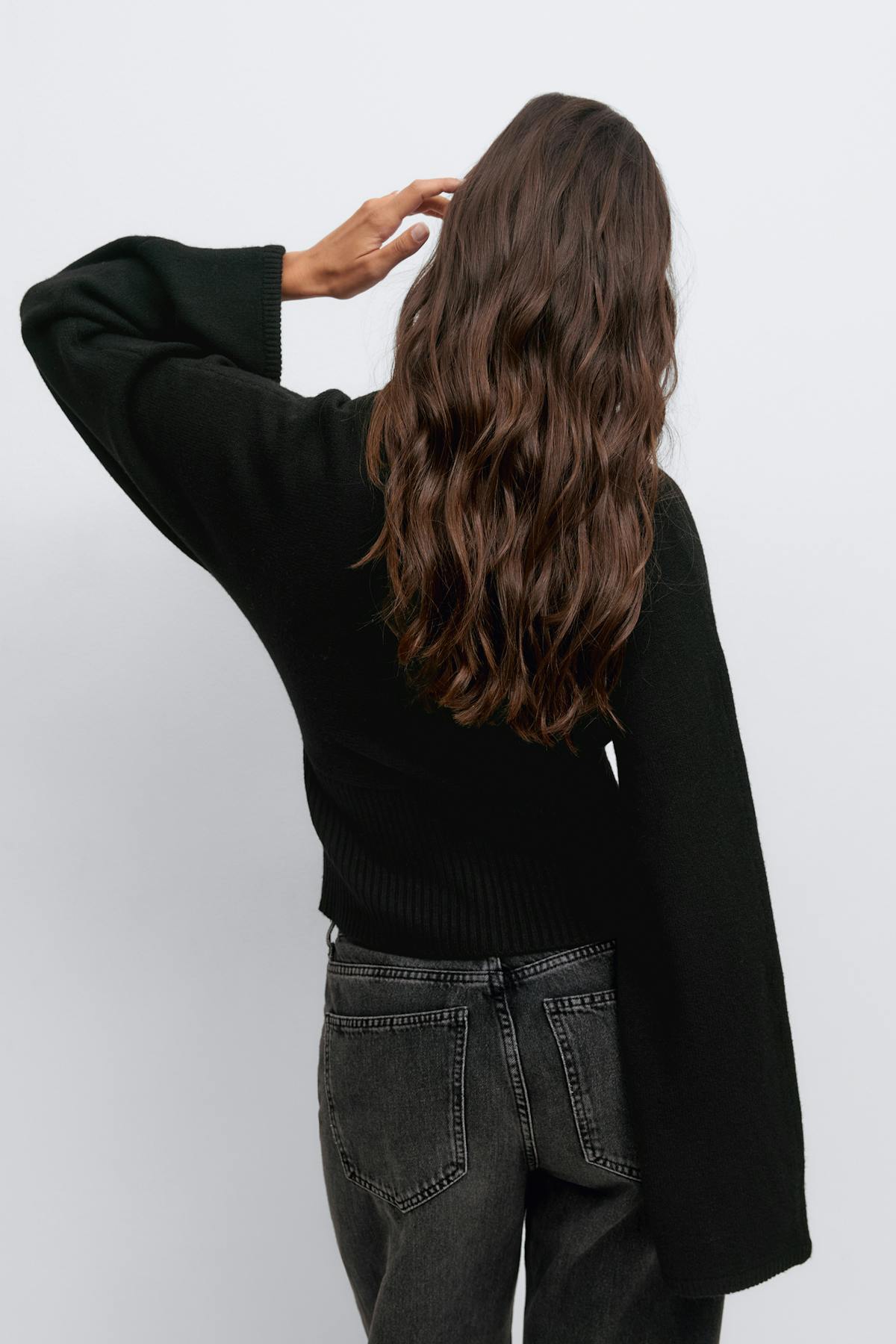 Fitted waist knitted cardigan