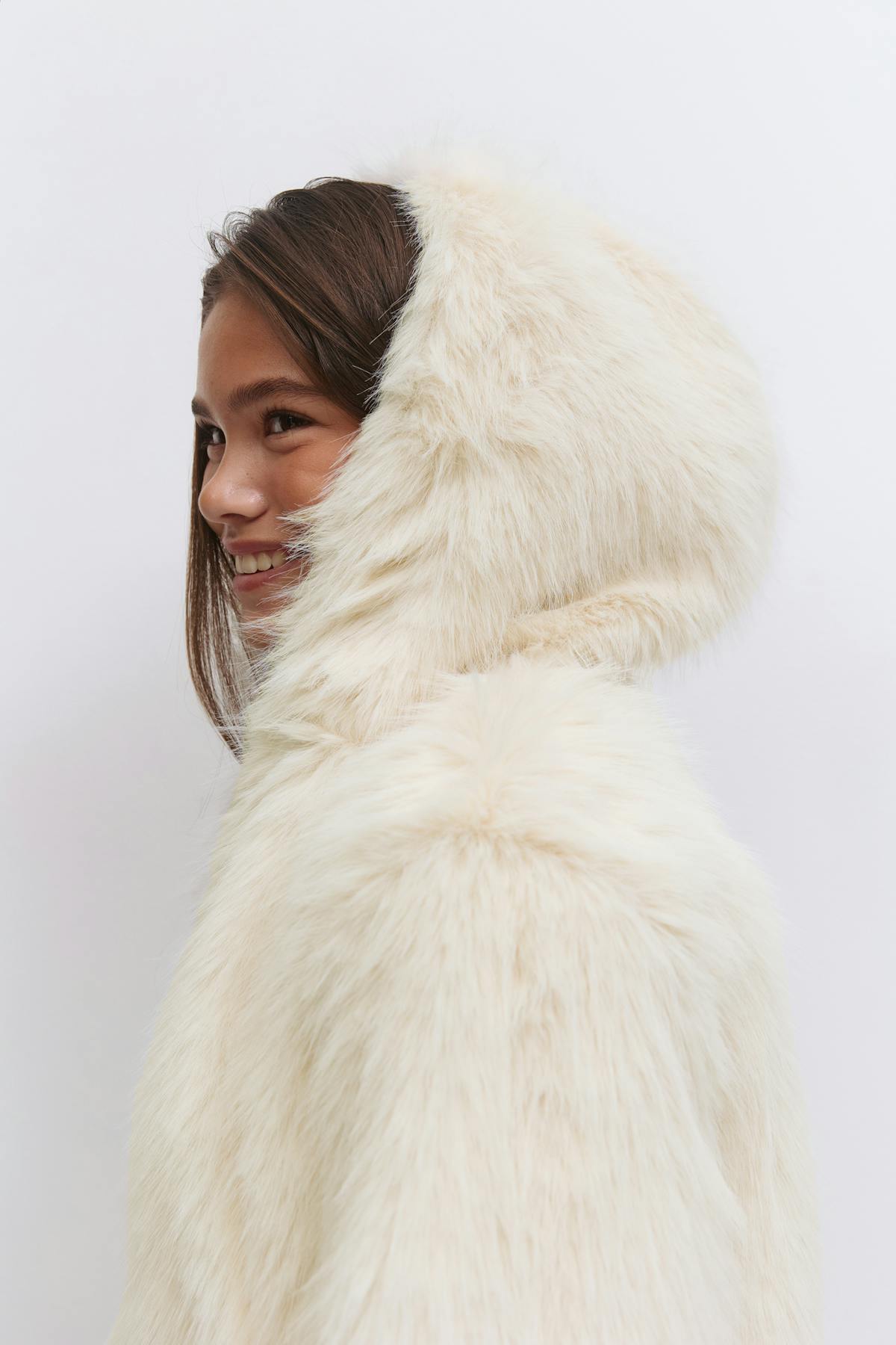 Y faux fur hood jacket
