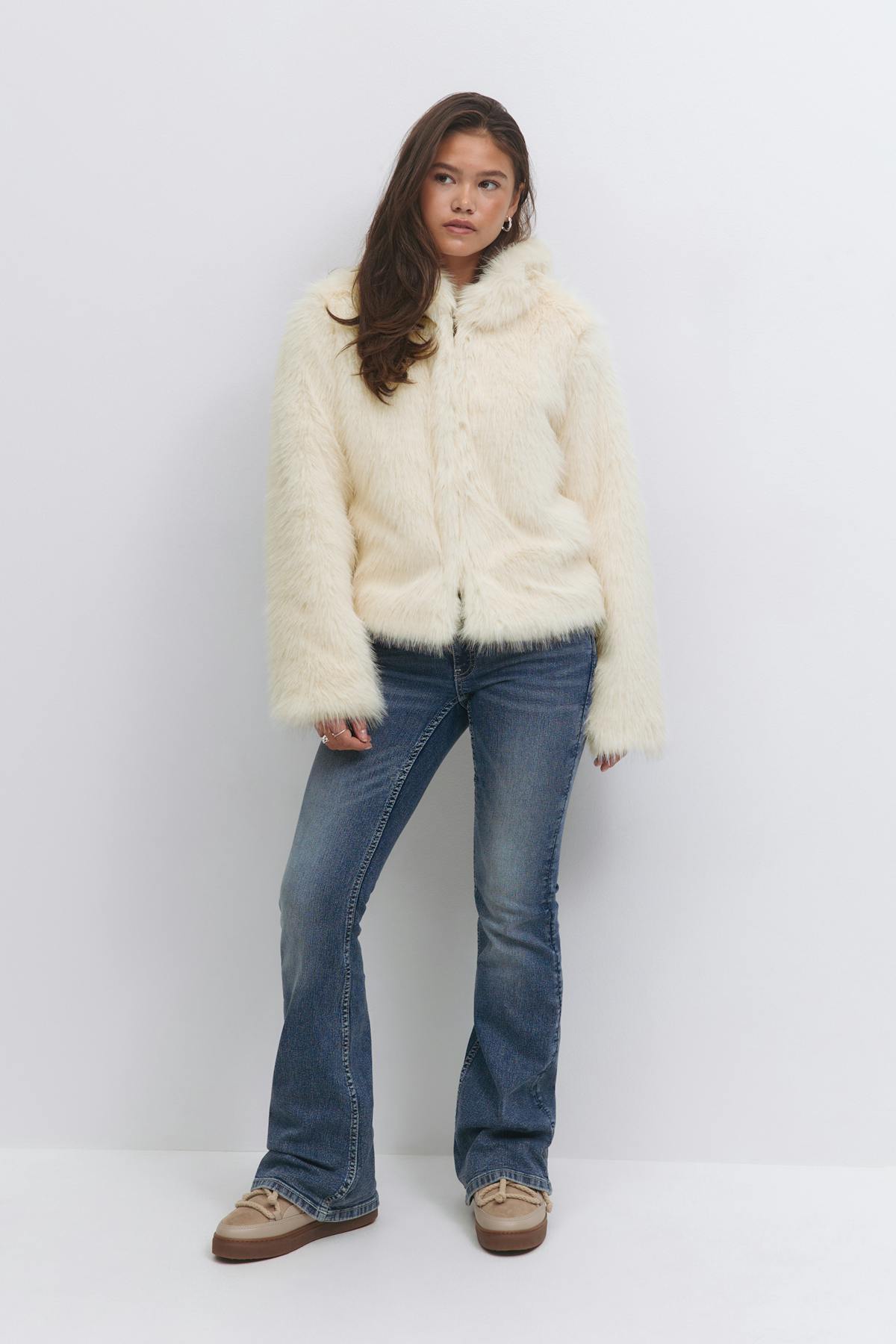 Y faux fur hood jacket