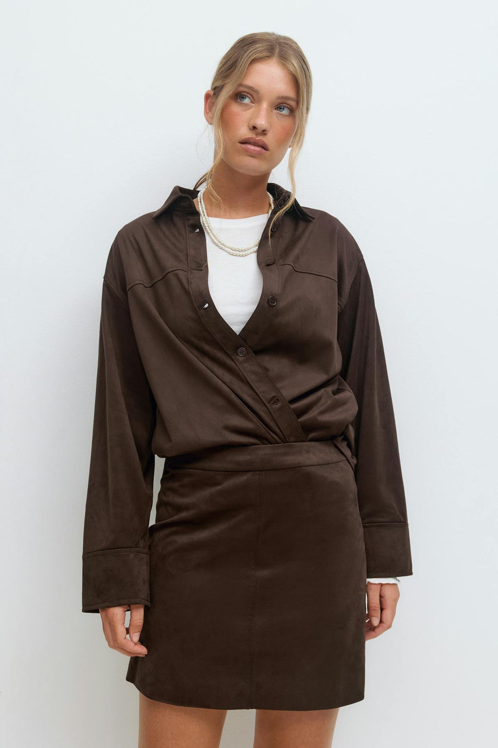 Faux suede shirt