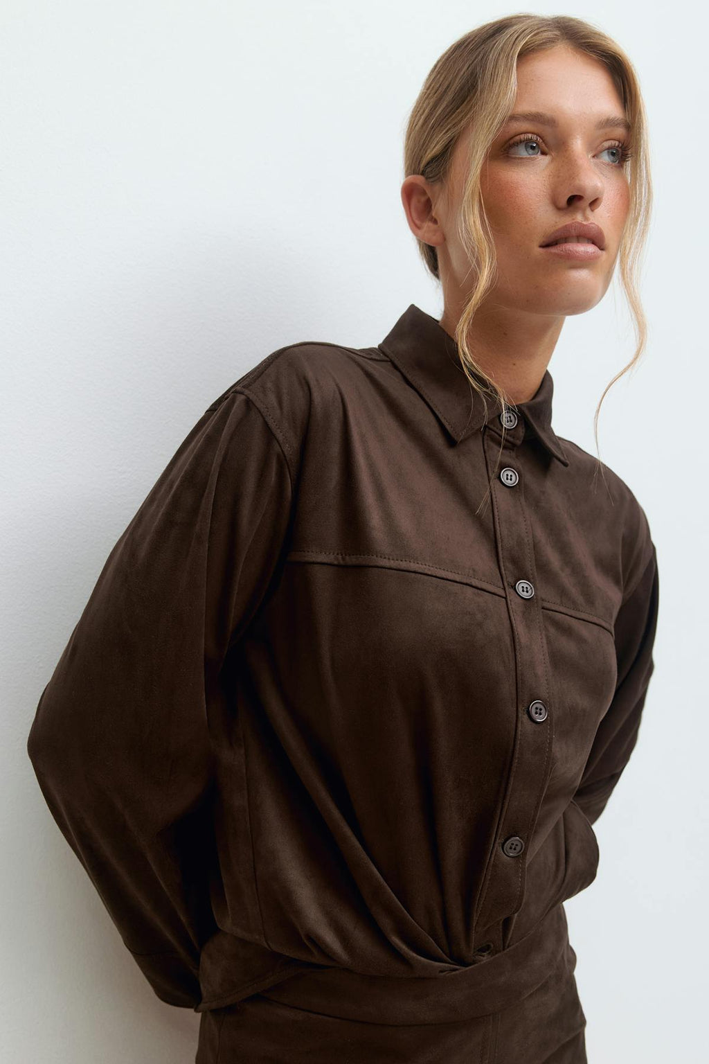 Faux suede shirt