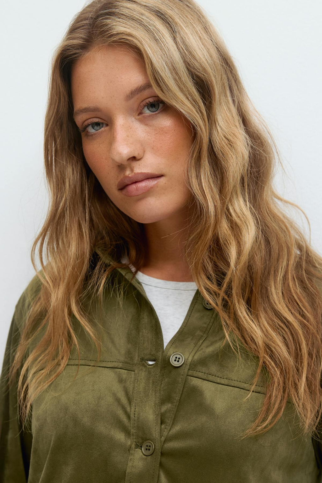 Faux suede shirt