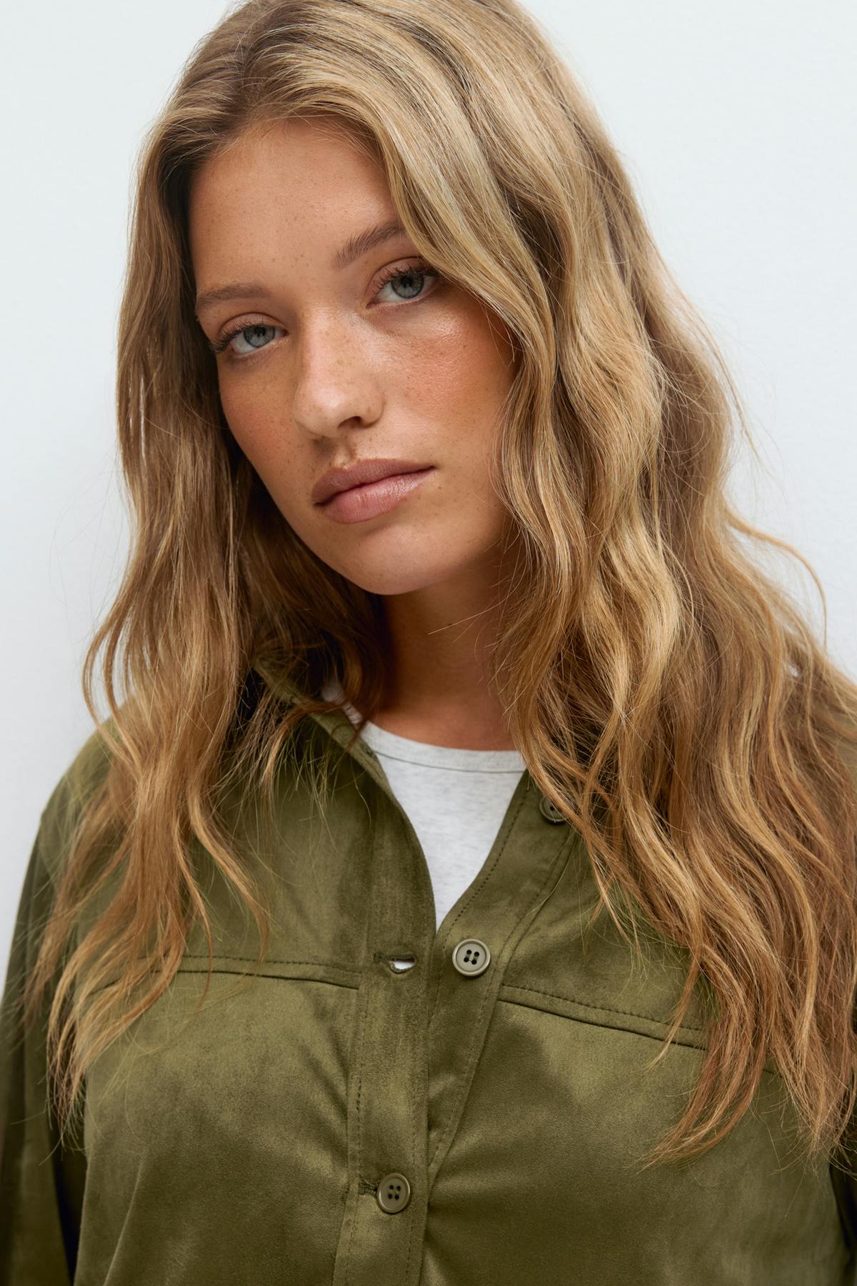 Faux suede shirt