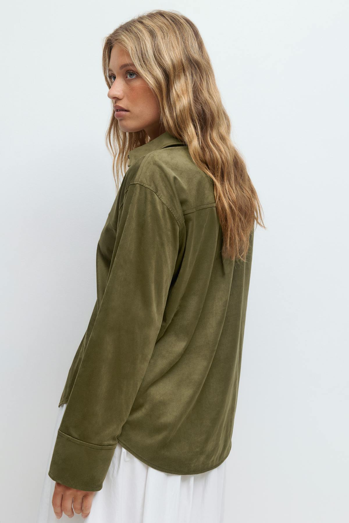 Faux suede shirt