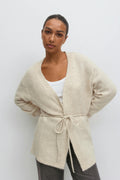 Mid knitted wrap cardigan