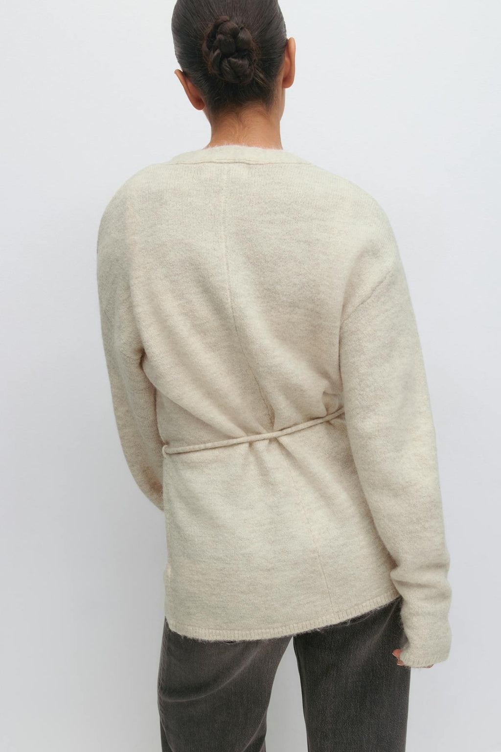 Mid knitted wrap cardigan