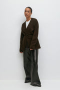 Mid knitted wrap cardigan