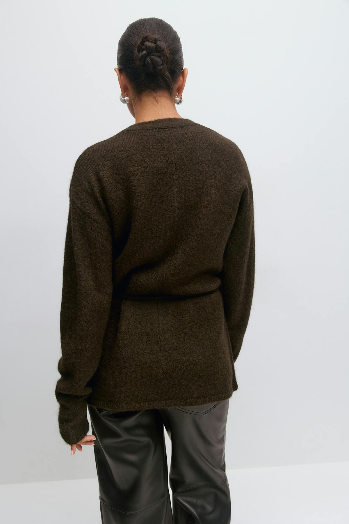 Mid knitted wrap cardigan