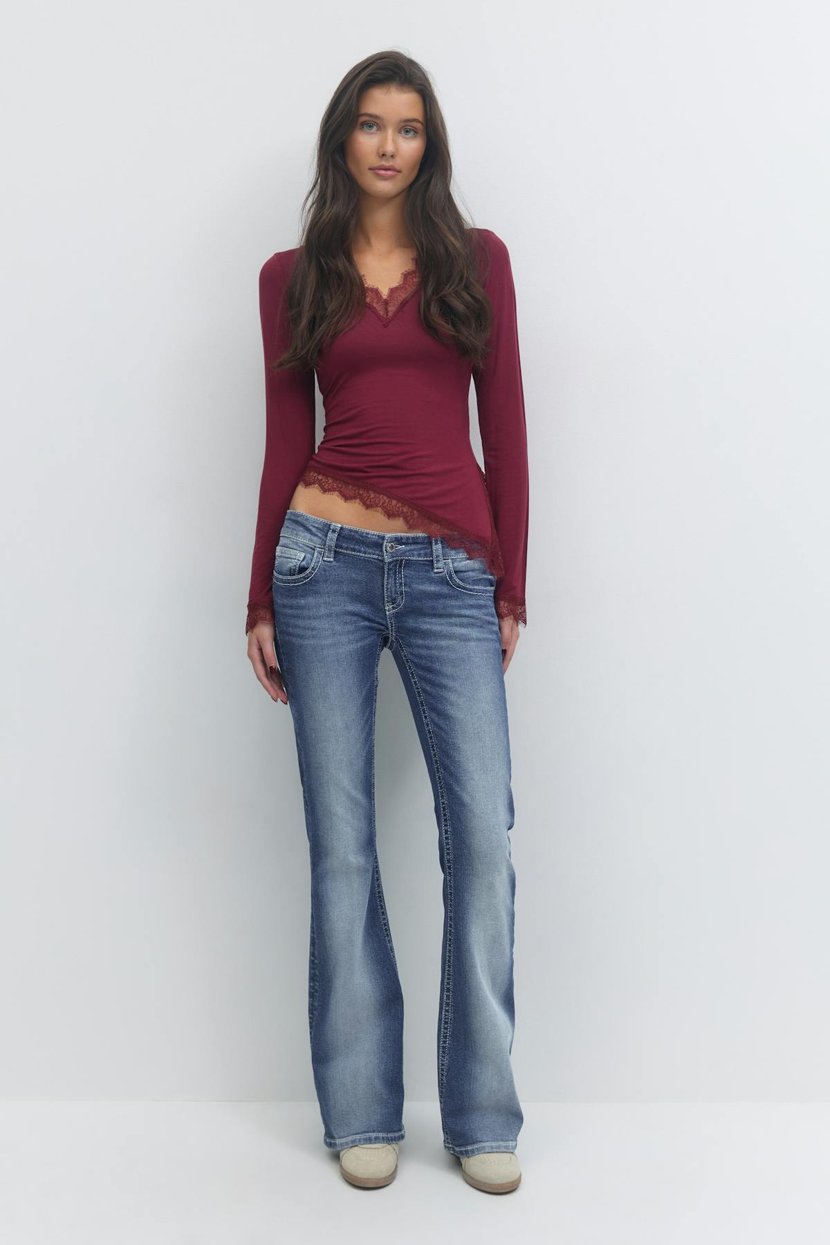 Decorated flare tall jeans