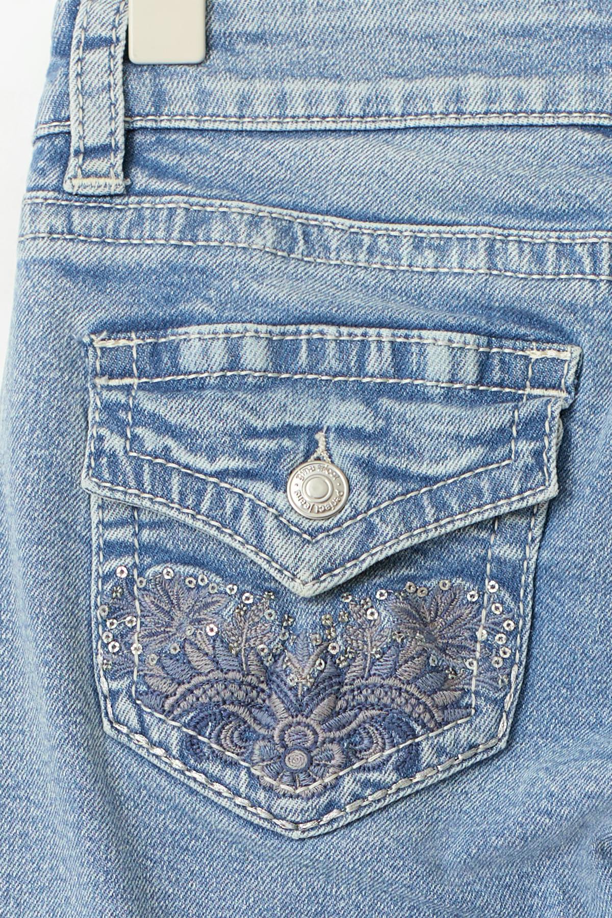 Decorated flare tall jeans