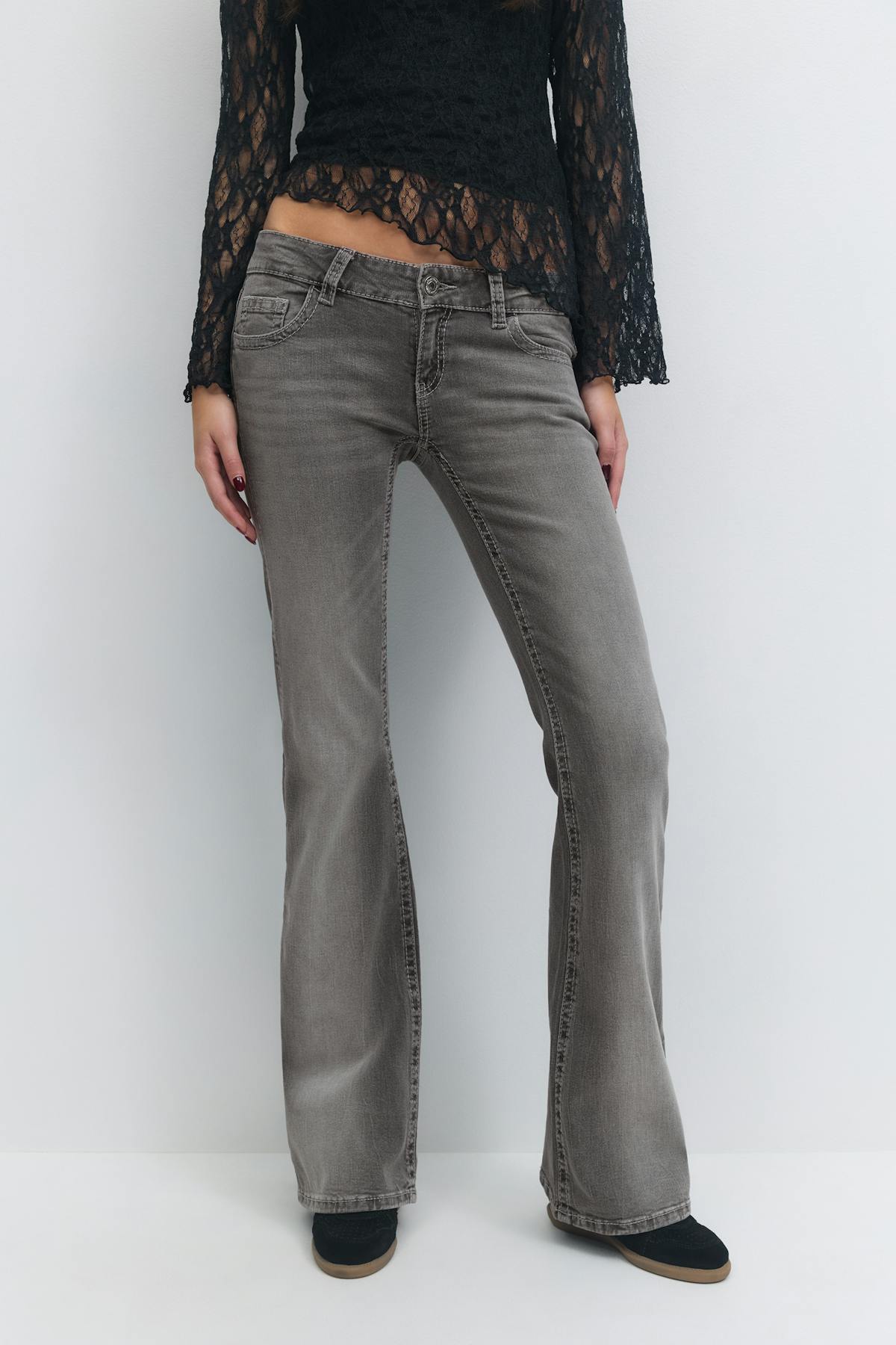 Decorated flare tall jeans