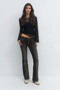 Decorated flare tall jeans