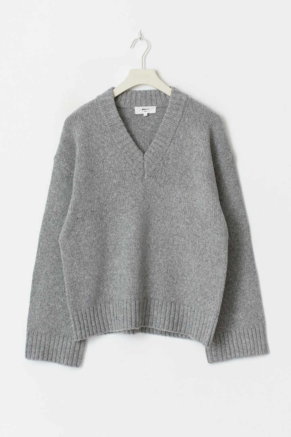 V-neck knitted wool sweater