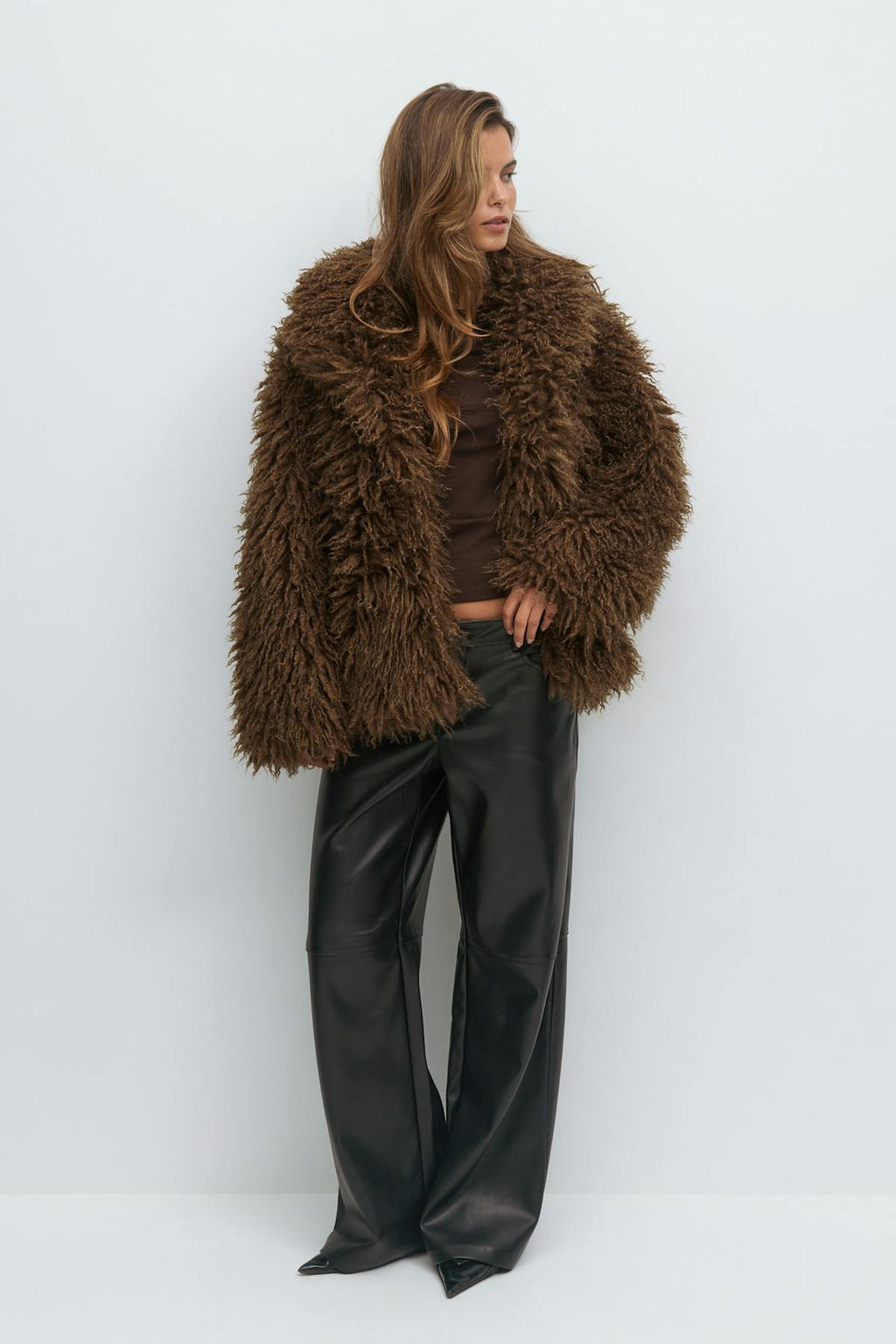 Faux fur short jacket