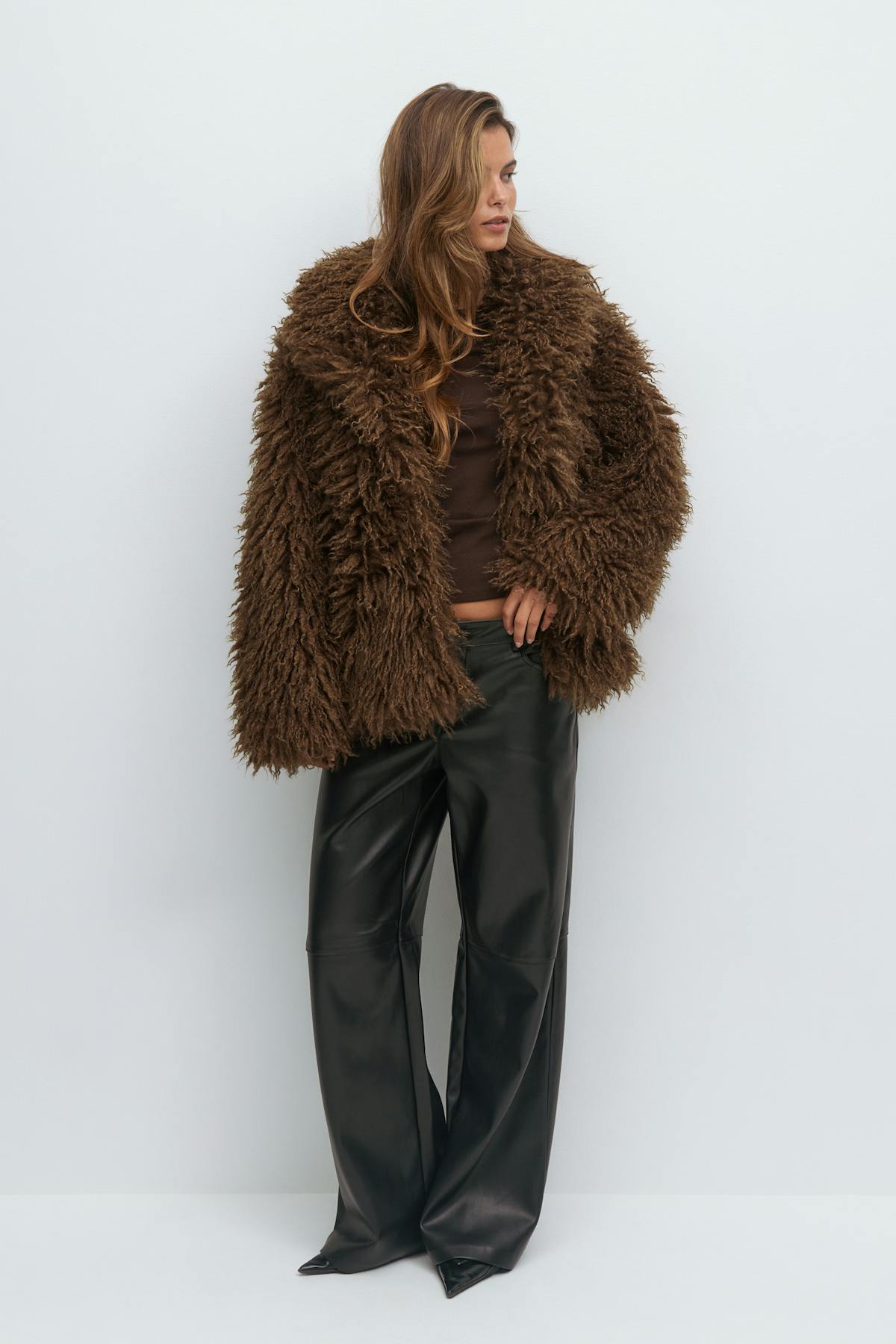 Faux fur short jacket