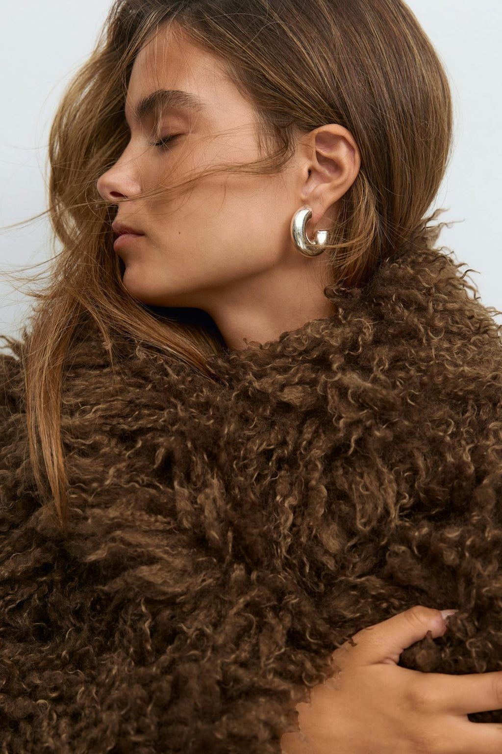 Faux fur short jacket