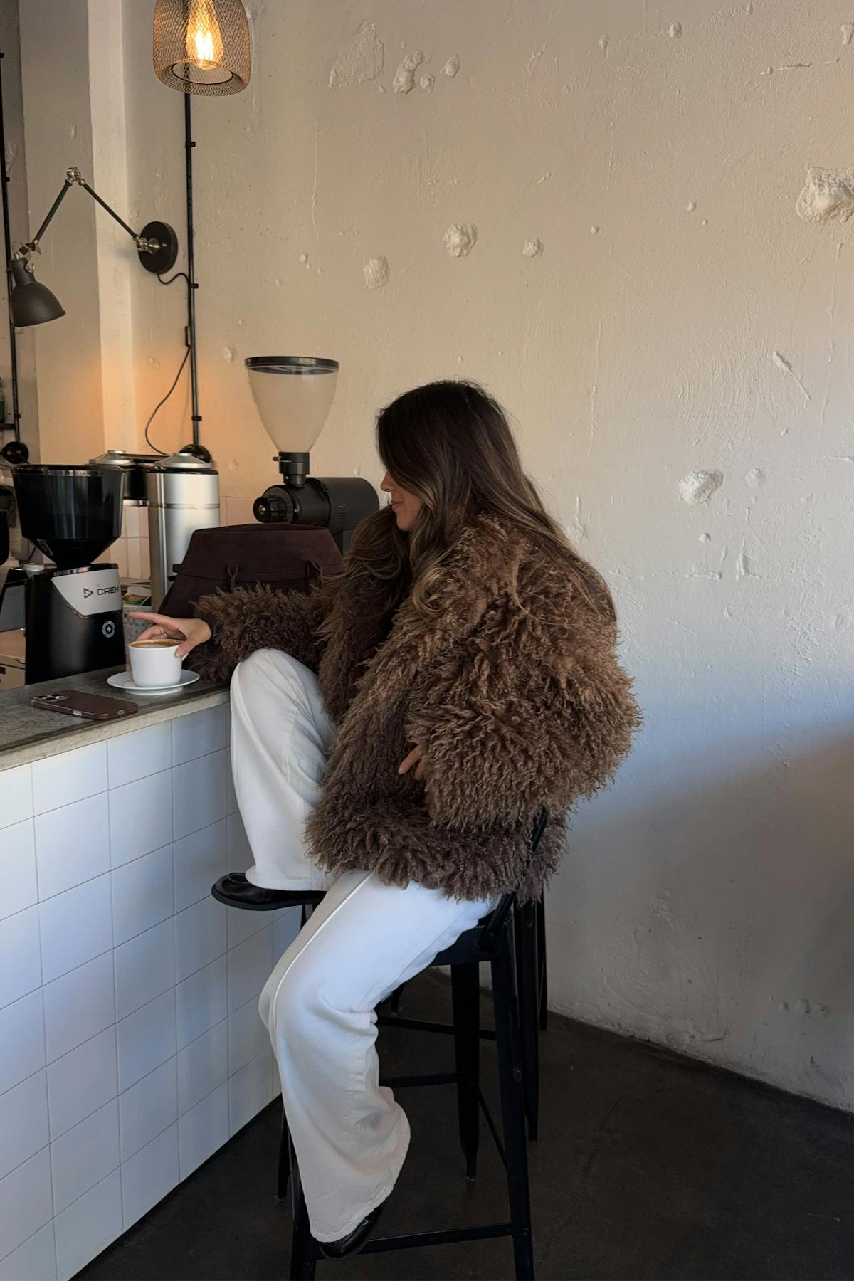 Faux fur short jacket