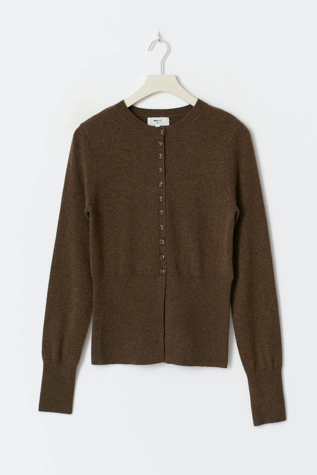 Shaped knitted wool cardigan