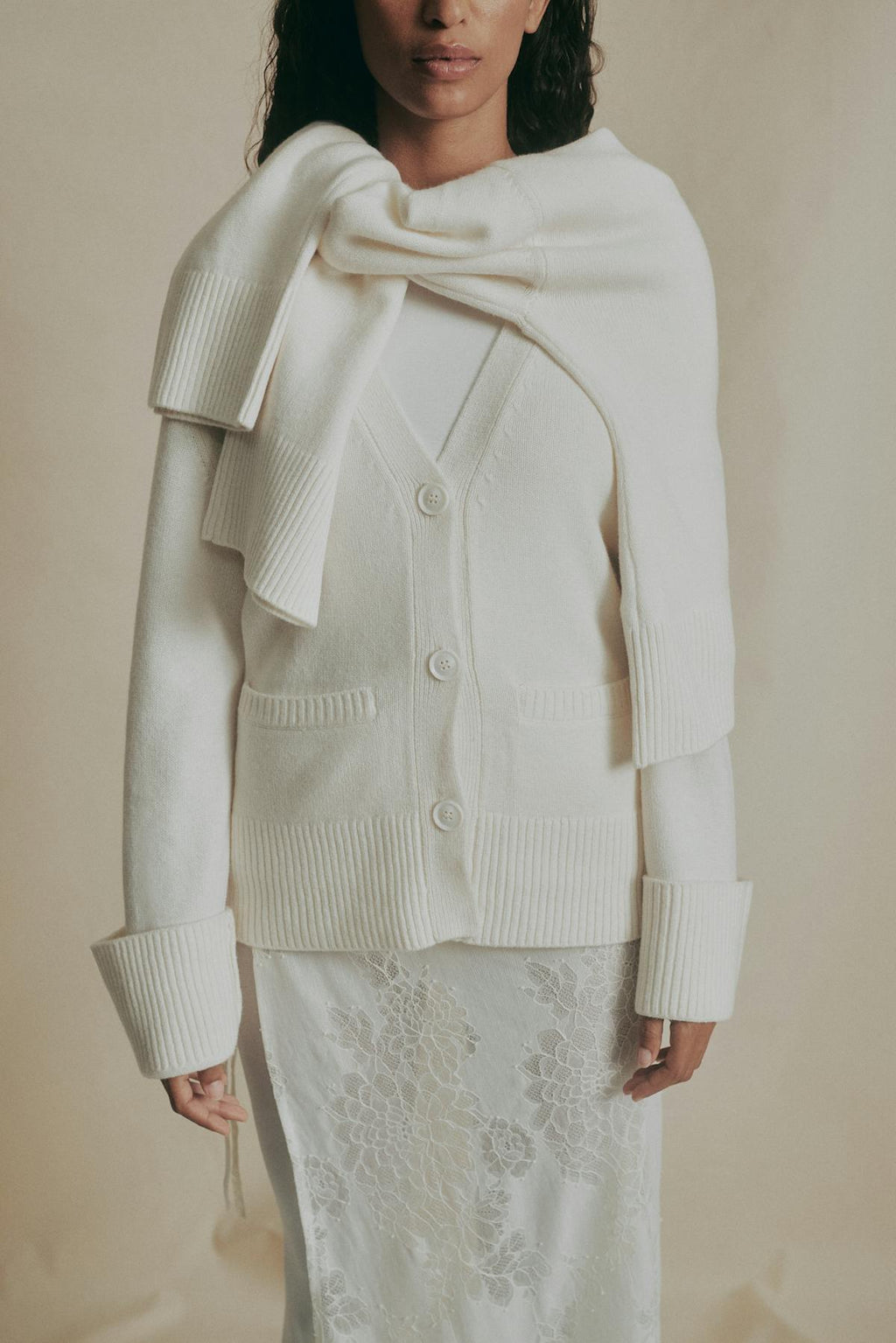 Merino wool knitted cardigan