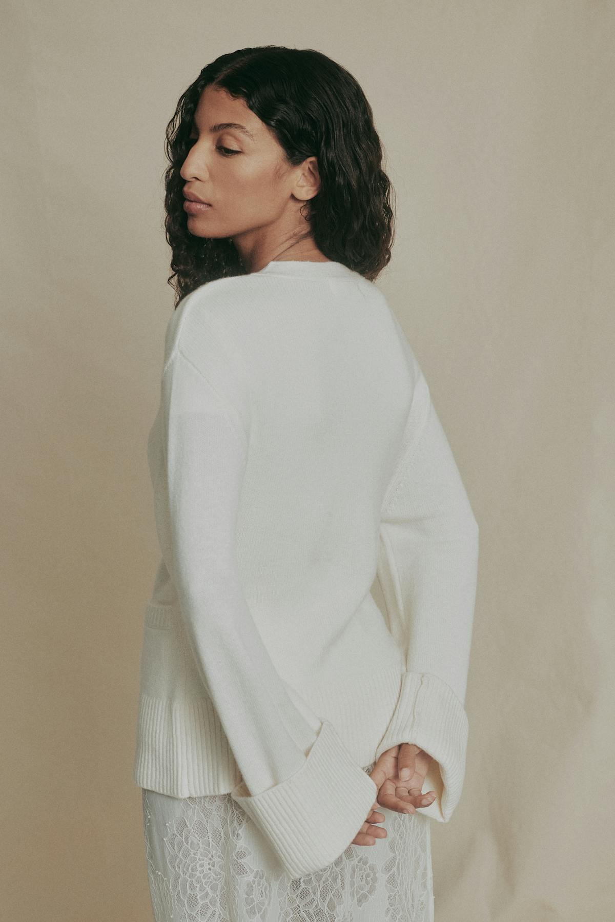 Merino wool knitted cardigan