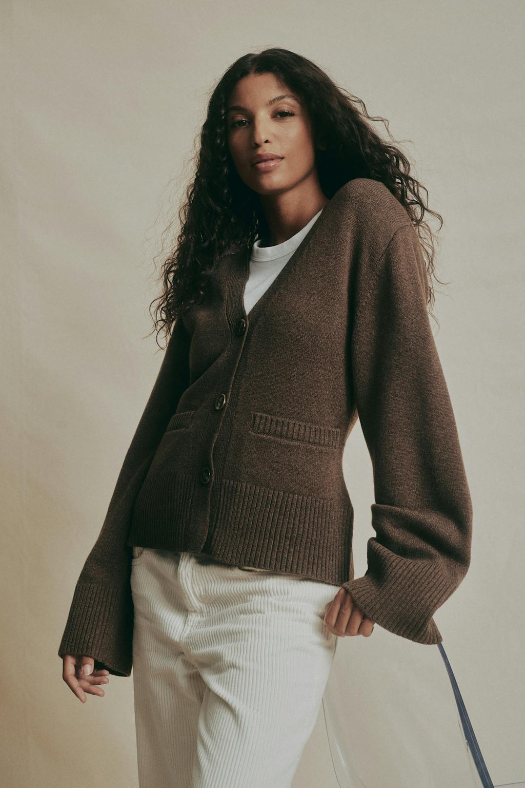Merino wool knitted cardigan