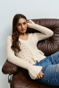 Y knitted tie cardigan