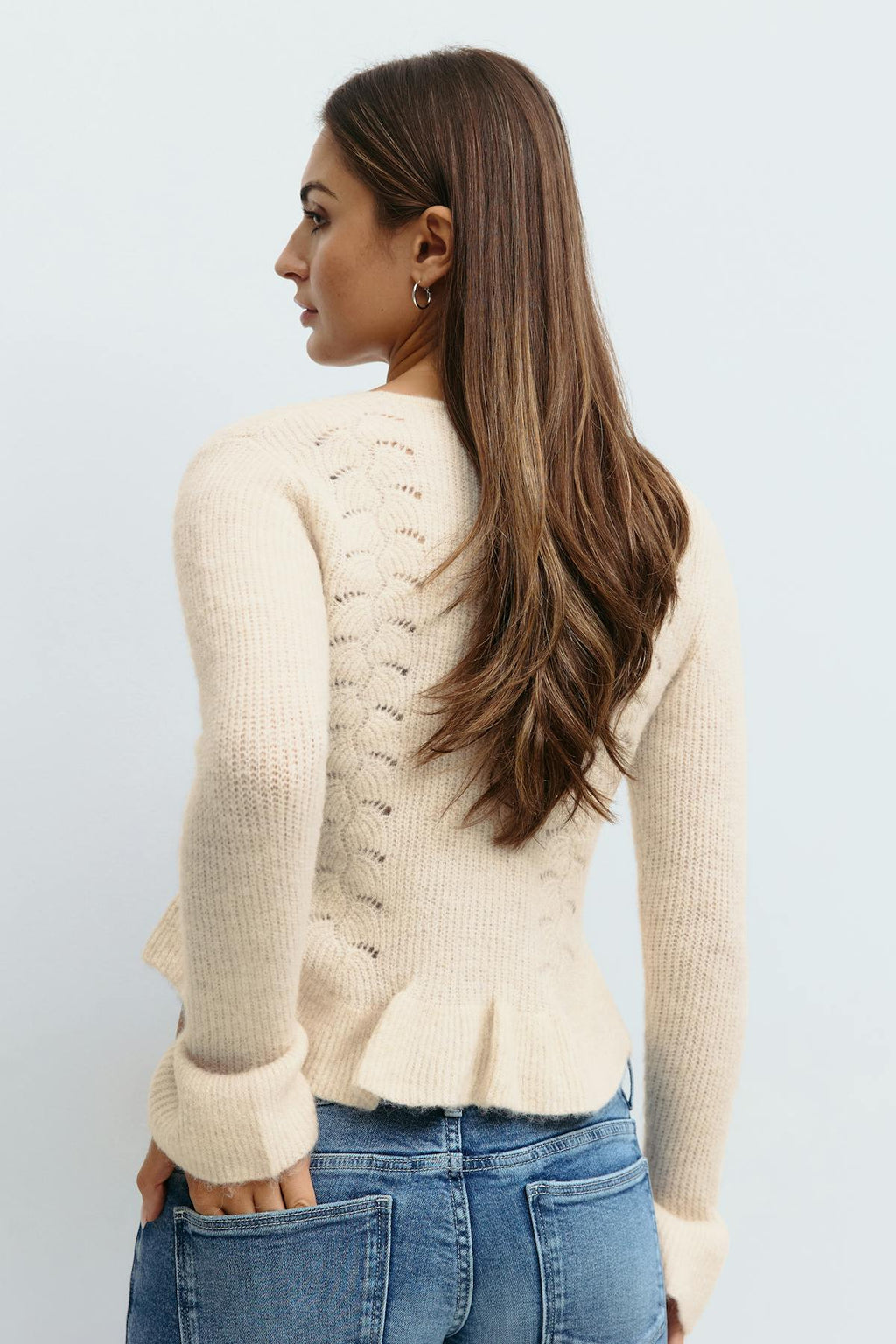 Y knitted tie cardigan
