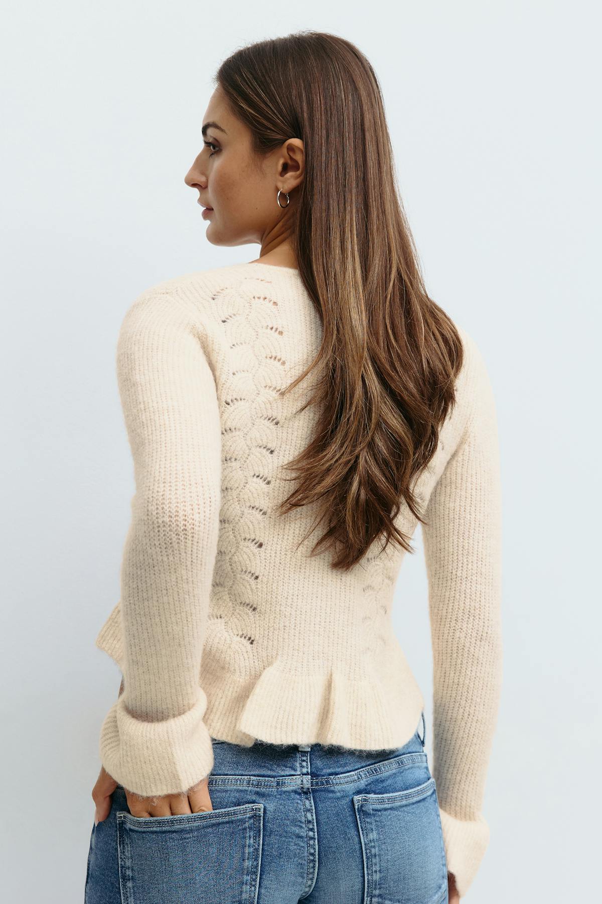 Y knitted tie cardigan