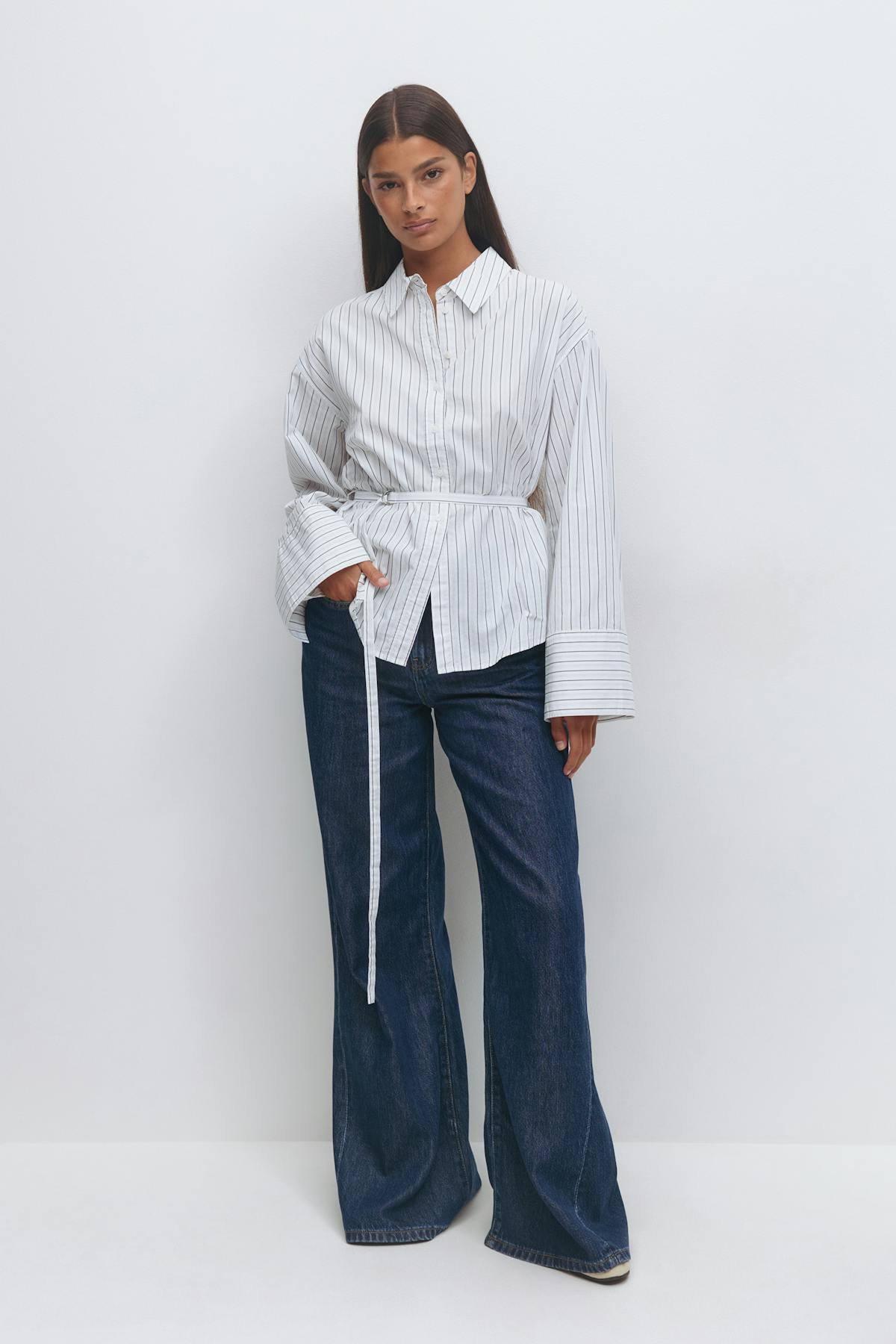 Shaped tie blouse