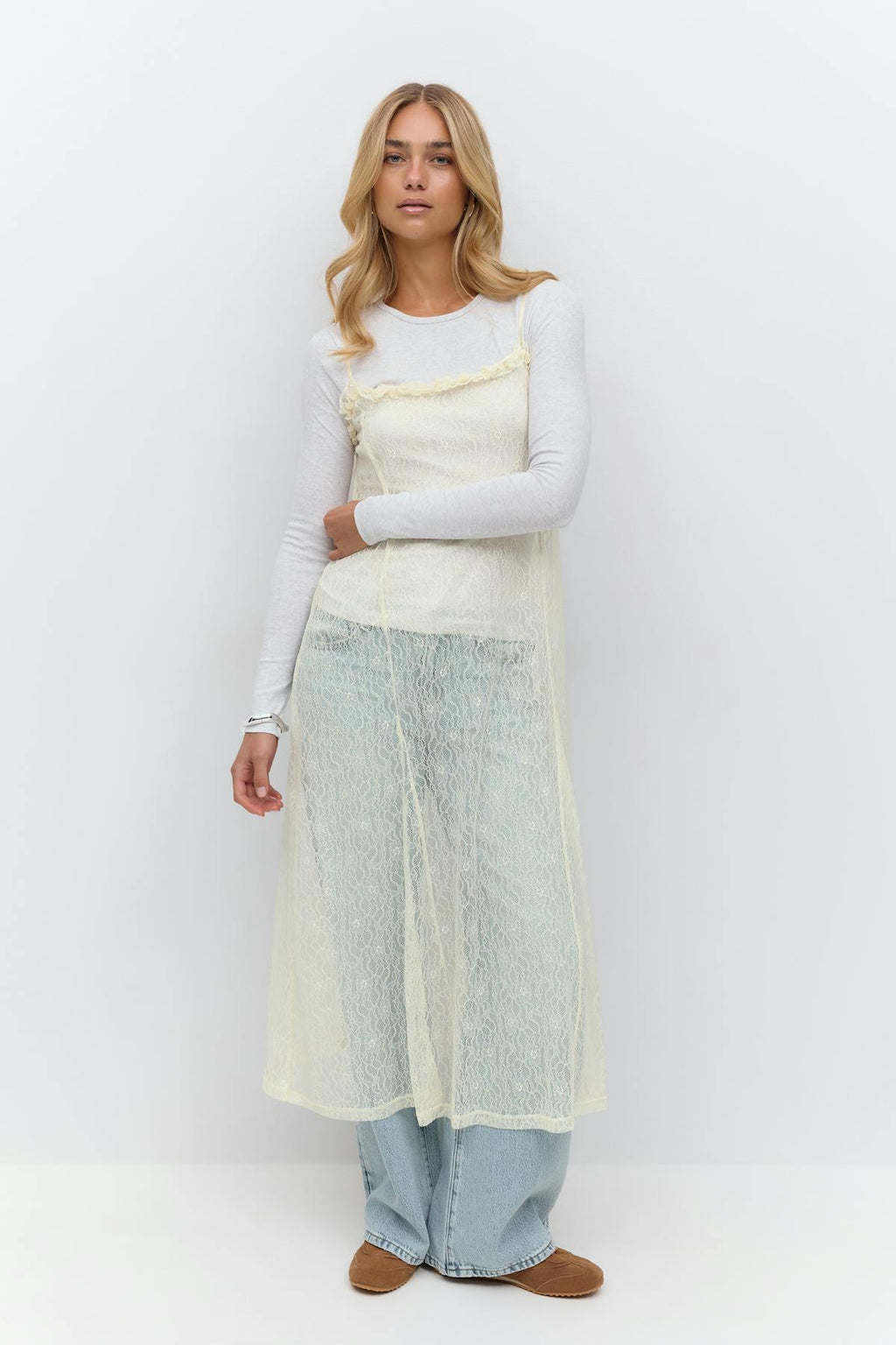 Lace slip dress