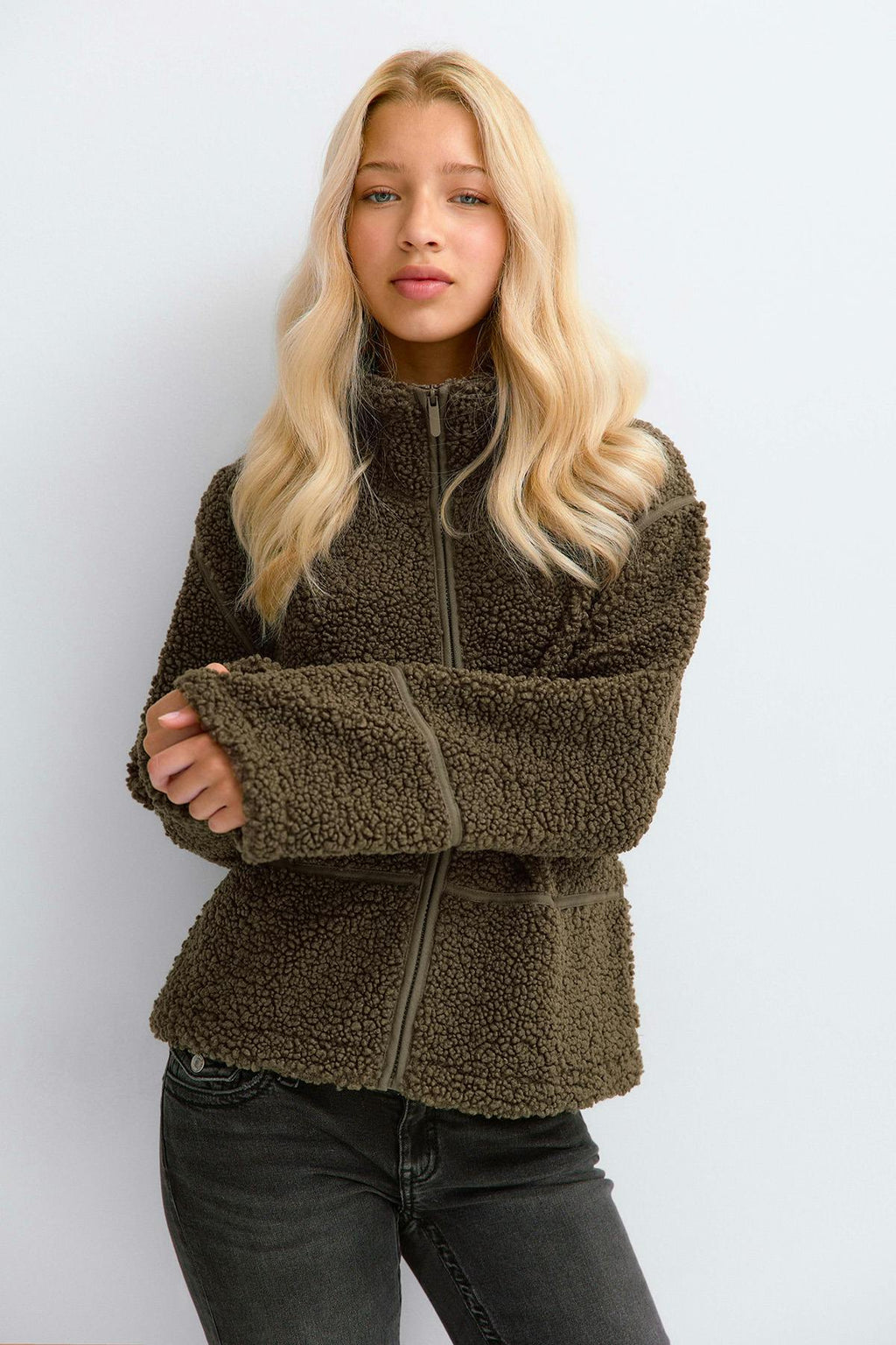 Y pile zip jacket